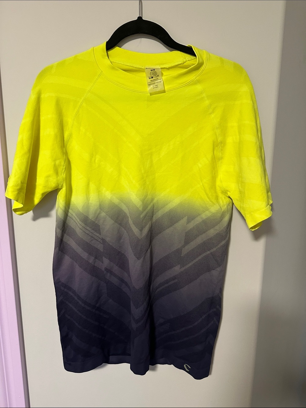 climawear Neon Yellow to Gray Ombre Short Sleeve Tee